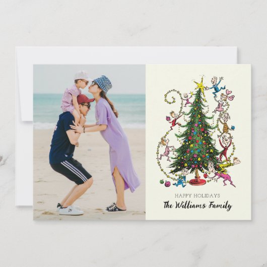 Cartes Pour Fêtes Annuelles Grinch Classique | Photo de vacances de Noël d'arb (Devant)