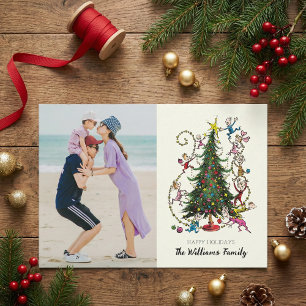 Cartes Pour Fêtes Annuelles Grinch Classique Photo de vacances de Noël d'arb