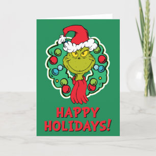 Cartes Pour Fêtes Annuelles Grinch   Couronne de Noël