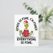 Cartes Pour Fêtes Annuelles Grinch | Everything is Fine (Debout devant)