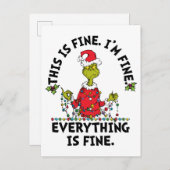 Cartes Pour Fêtes Annuelles Grinch | Everything is Fine (Devant / Derrière)