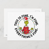 Cartes Pour Fêtes Annuelles Grinch | Everything's Fine (Devant / Derrière)