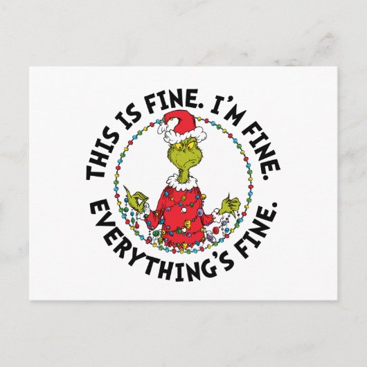 Cartes Pour Fêtes Annuelles Grinch | Everything's Fine (Devant)