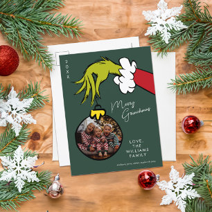 Cartes Pour Fêtes Annuelles Grinch Joyeux Grinchmas Photo de Famille Noël