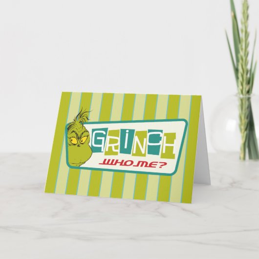 Cartes Pour Fêtes Annuelles Grinch - Qui Moi ? (Devant)