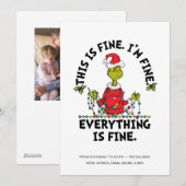 Cartes Pour Fêtes Annuelles Grinch | Tout va bien (Devant / Derrière)