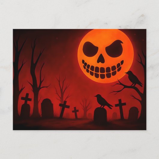 Cartes Pour Fêtes Annuelles Grinning Moon Graveyard (Devant)