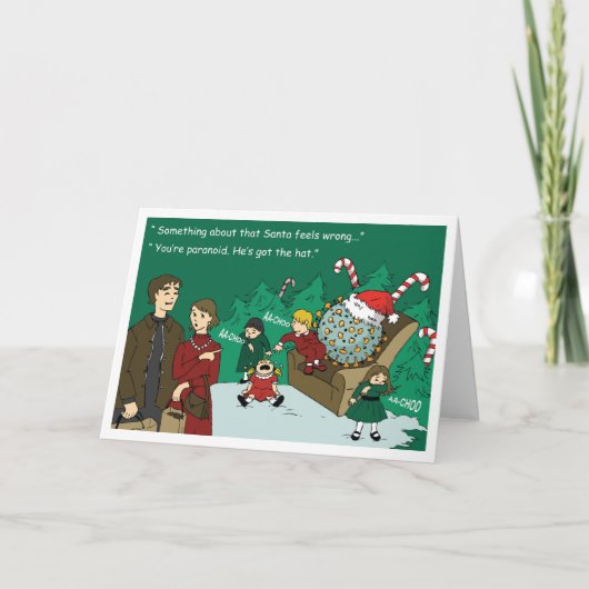 Cartes Pour Fêtes Annuelles Grippe Père Noël (Devant)