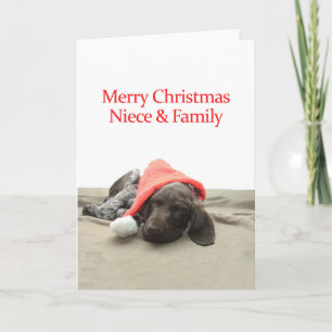 Cartes Pour Fêtes Annuelles Grizzly brillant nièce et famille Joyeux Noël