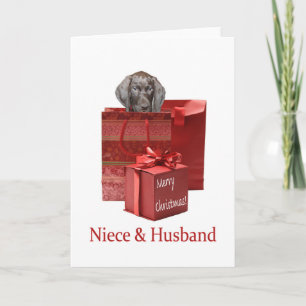 Cartes Pour Fêtes Annuelles Grizzly brillant nièce et mari Joyeux Noël