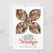 Cartes Pour Fêtes Annuelles Groovy Vibes Retro Photo Collage Noël (Devant)