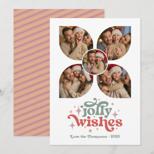 Cartes Pour Fêtes Annuelles Groovy Vibes Rétro Photo Collage Noël