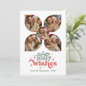 Cartes Pour Fêtes Annuelles Groovy Vibes Retro Photo Collage Noël (Debout devant)