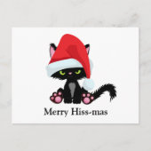 Cartes Pour Fêtes Annuelles Gros Grumpy Chat Noir Noël (Devant)
