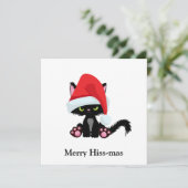 Cartes Pour Fêtes Annuelles Gros Grumpy Chat Noir Noël (Debout devant)