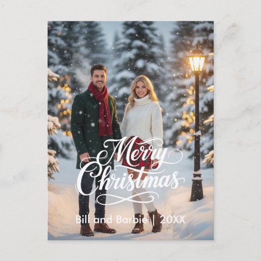 Cartes Pour Fêtes Annuelles Gros Joyeux Couples de Noël (Devant)
