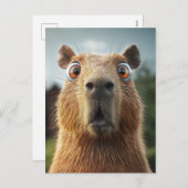 Cartes Pour Fêtes Annuelles Gros plan Capybara (Devant / Derrière)