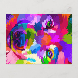 Cartes Pour Fêtes Annuelles gros plan du loup coloré