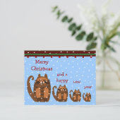 Cartes Pour Fêtes Annuelles grosse graisse de chat rufus xmas neige (Debout devant)