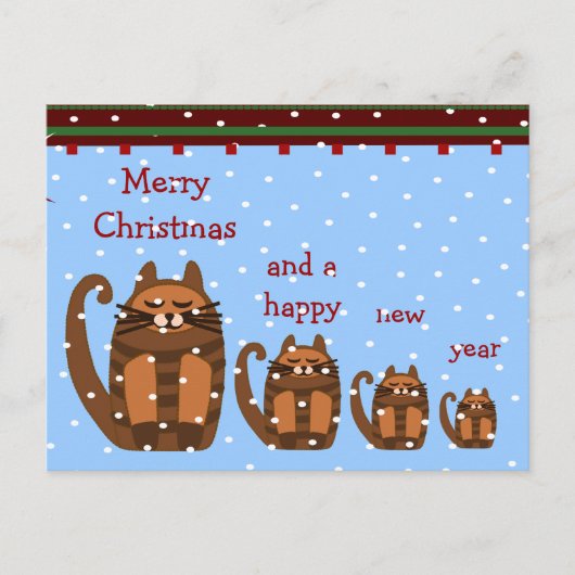 Cartes Pour Fêtes Annuelles grosse graisse de chat rufus xmas neige (Devant)
