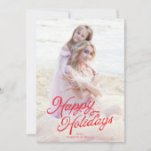 Cartes Pour Fêtes Annuelles Grosse photo Rouge Lettres superposer Joyeuses Fêt (Devant)