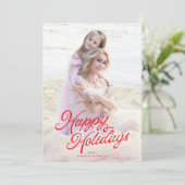 Cartes Pour Fêtes Annuelles Grosse photo Rouge Lettres superposer Joyeuses Fêt (Debout devant)