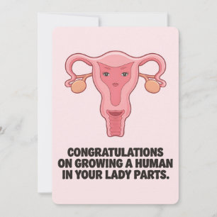 Cartes Pour Fêtes Annuelles Grossesse Amusante Uterus Grossissant Un Homme Dan