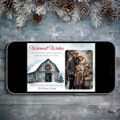 Cartes Pour Fêtes Annuelles Grotte rustique les souhaits les plus chauds Ferme