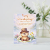 Cartes Pour Fêtes Annuelles Groundhog Day watercolor  (Debout devant)