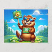 Cartes Pour Fêtes Annuelles Groundhog ensoleillé (Devant)