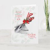 Cartes Pour Fêtes Annuelles Groundskeeper Season Fertilized with Joy with Name (Devant)