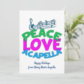 Cartes Pour Fêtes Annuelles Groupe Acapella Peace Love Douce Personnalisable (Debout devant)