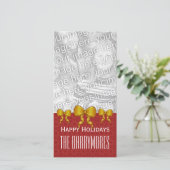 Cartes Pour Fêtes Annuelles GROUPON Gold Bows Joyeux Noël V9 (Debout devant)