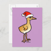 Cartes Pour Fêtes Annuelles Grue bébé Père Noël (Devant / Derrière)