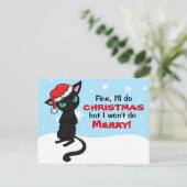 Cartes Pour Fêtes Annuelles Grumpy Black Cat ne sera Joyeux Noël (Debout devant)
