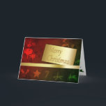 Cartes Pour Fêtes Annuelles Grungy Vintage Gold Christmas<br><div class="desc">Illustration de Noël moderne et abstraite : Un papier doré avec une bordure sur un arrière - plan rouge-vert grinçant avec des éléments de Noël.</div>