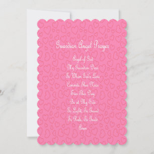 Cartes Pour Fêtes Annuelles Guardian Angel Prière rose