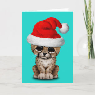 Cartes Pour Fêtes Annuelles Guépard mignon CUB utilisant un casquette de Père