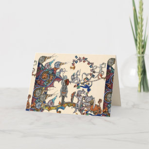 CARTES POUR FÊTES ANNUELLES GUERRE BESTIAIRE MÉDIÉVALE, CHEVALIERS, ESPACES GÉ