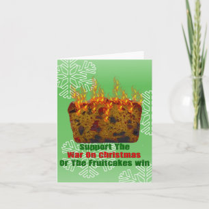 Cartes Pour Fêtes Annuelles Guerre contre les gâteaux aux fruits
