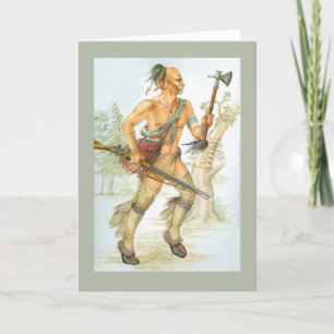 Cartes Pour Fêtes Annuelles Guerrier mohawk