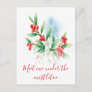 Cartes Pour Fêtes Annuelles Gui de Fleur Blanche Enjoué Vœux de Fêtes