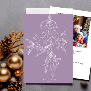 Cartes Pour Fêtes Annuelles Gui de gui et Noël améthyste à dessin fait à la ma