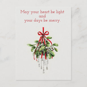 Cartes Pour Fêtes Annuelles Gui de Noël, Noël aquarelle