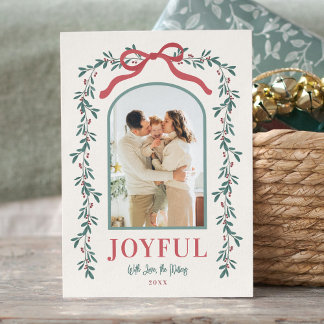 Cartes Pour Fêtes Annuelles Guirlande d'arche aquarelle personnalisée avec pho