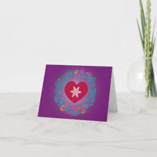 Cartes Pour Fêtes Annuelles Guirlande de Noël de flocon de neige de paix