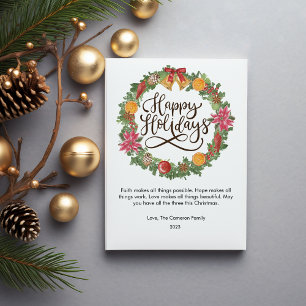 Cartes Pour Fêtes Annuelles Guirlande de Noël Moderne Plate