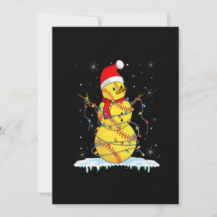 Cartes Pour Fêtes Annuelles Guirlande de Noël Softball Bonhomme de neige Père