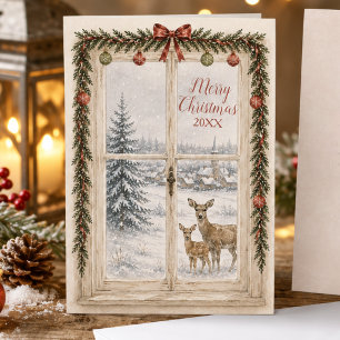 Cartes Pour Fêtes Annuelles Guirlande de nœud rouge fantaisiste Noël de style