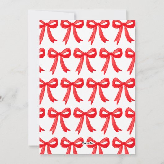 Cartes Pour Fêtes Annuelles Guirlande de ruban à nœuds rouges Preppy Grandmill (Dos)